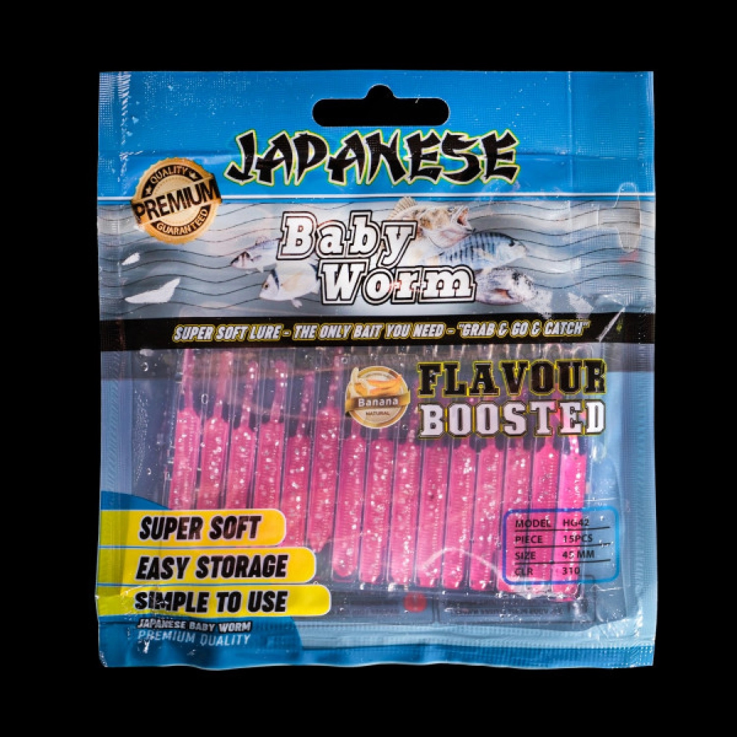 Japanese Baby Worm 4.5 cm Pink Glow LRF Silikonu