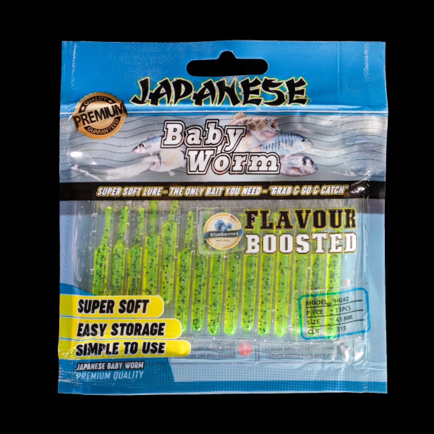 Japanese Baby Worm 4.5 cm Yeşil 315 LRF Silikonu