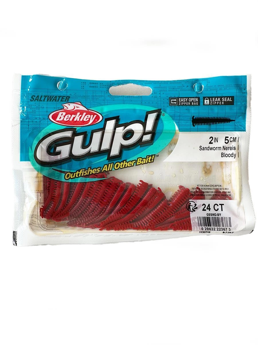  Berkley Gulp Saltwater Sandworm 5cm LRF Silikon Yem (Bloody)