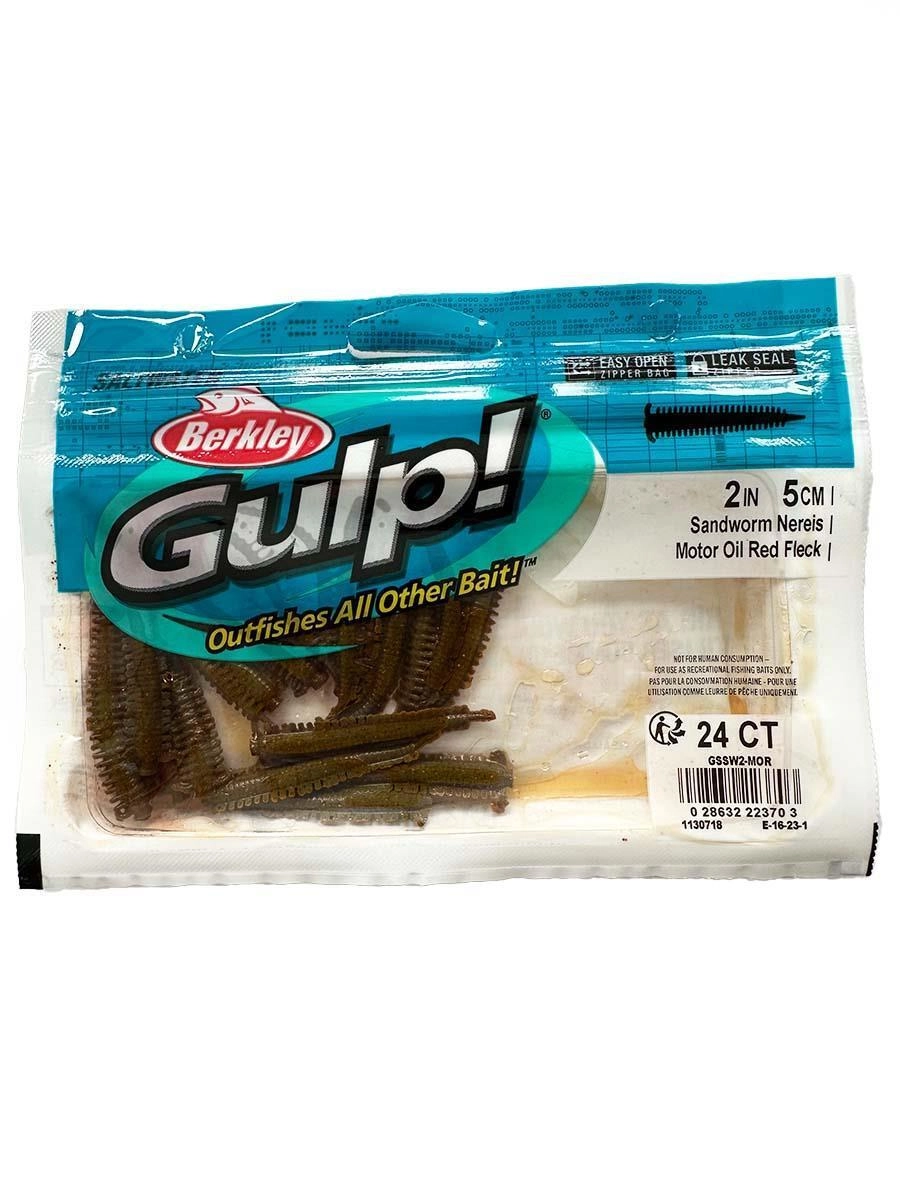 Berkley Gulp Saltwater Sandworm 5cm LRF Silikon Yem (Motor Oil)