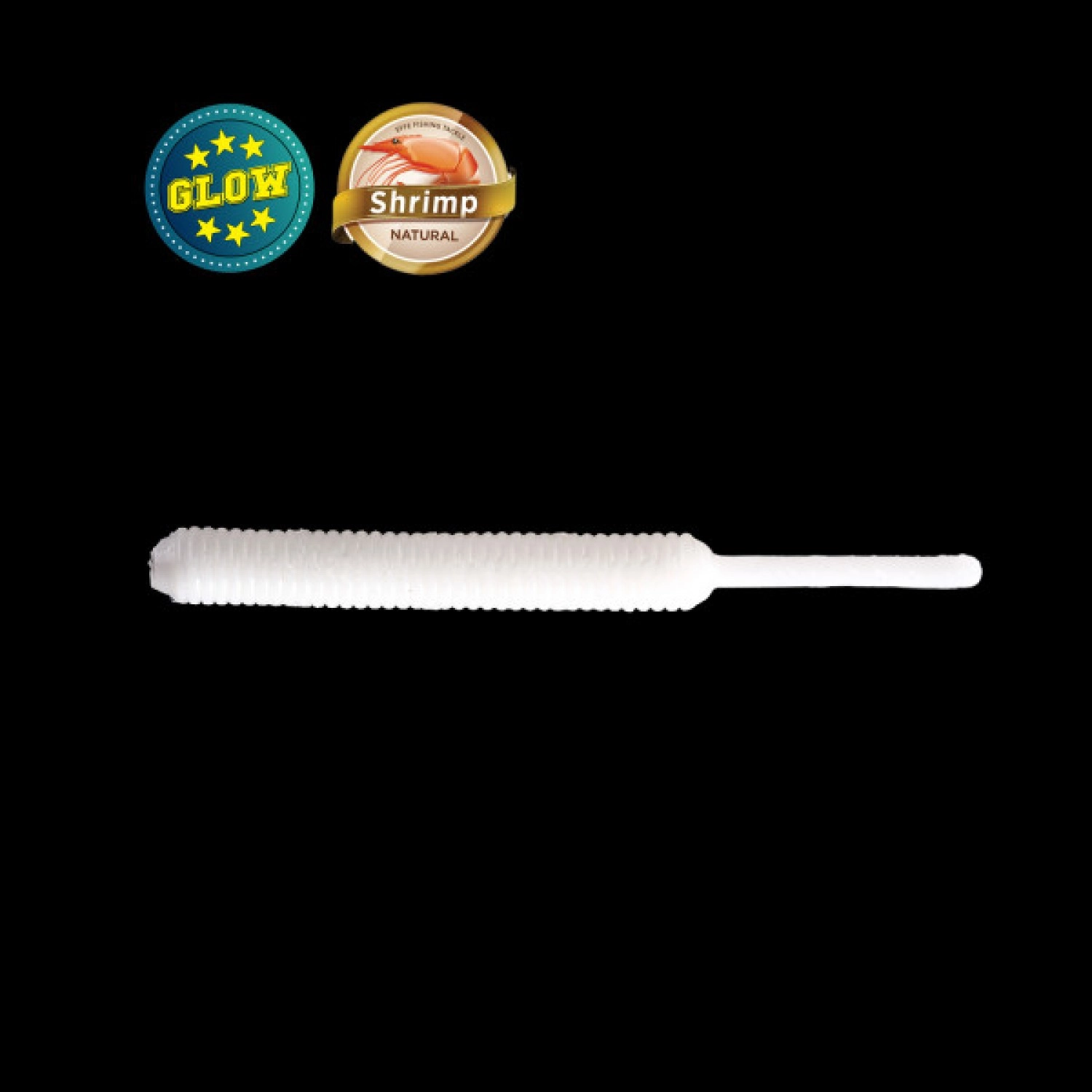 Japanese Baby Worm 4.5 cm White Glow LRF Silikonu