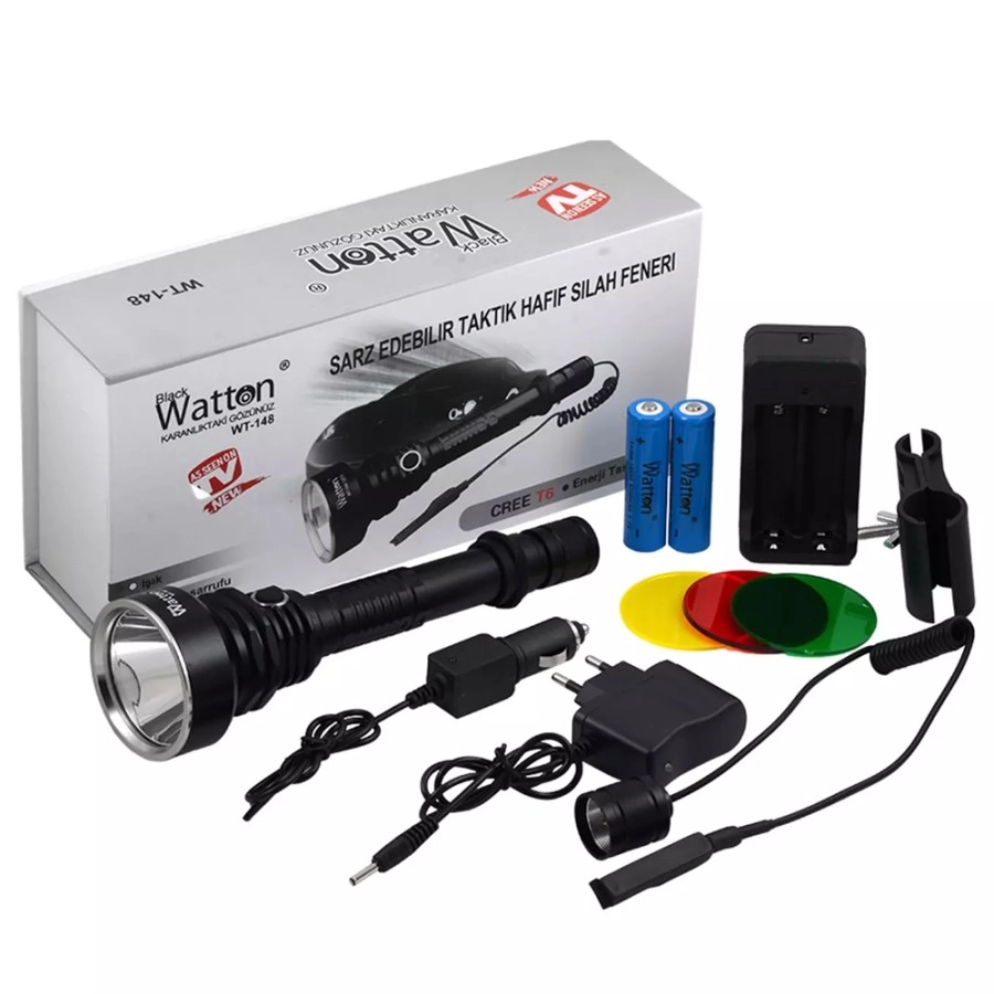 Watton Wt-148 800 Lümen Tüfek Feneri (Çift Pilli)